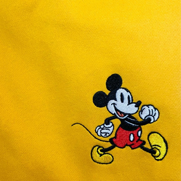 Disney Parks Yellow Gold Mickey Mouse Sweatpants Drawstring Jogger NWT $50 MSRP - Picture 2 of 4